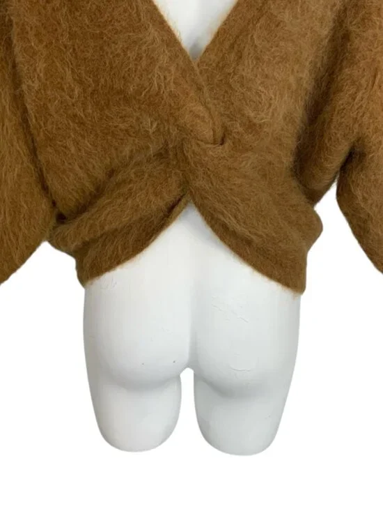 Ba&sh Pull Fill Jumper Sweater M Marron Alpaca Pullover Twist Back NEW - Picture 9 of 13